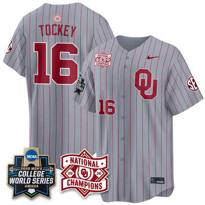 Oklahoma Sooners 2026 NCAA Baseball Men's College World Series Champions Vapor Jersey - Stitched