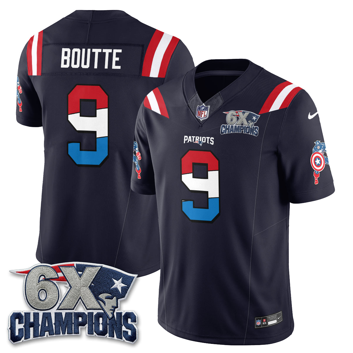 New England Patriots x Vibranium Shield Edition Vapor Jersey V2 - Stitched