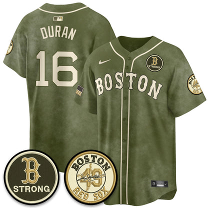 BOS New Era Olive 2026 Armed Forces Day Jersey - Stitched-NQD