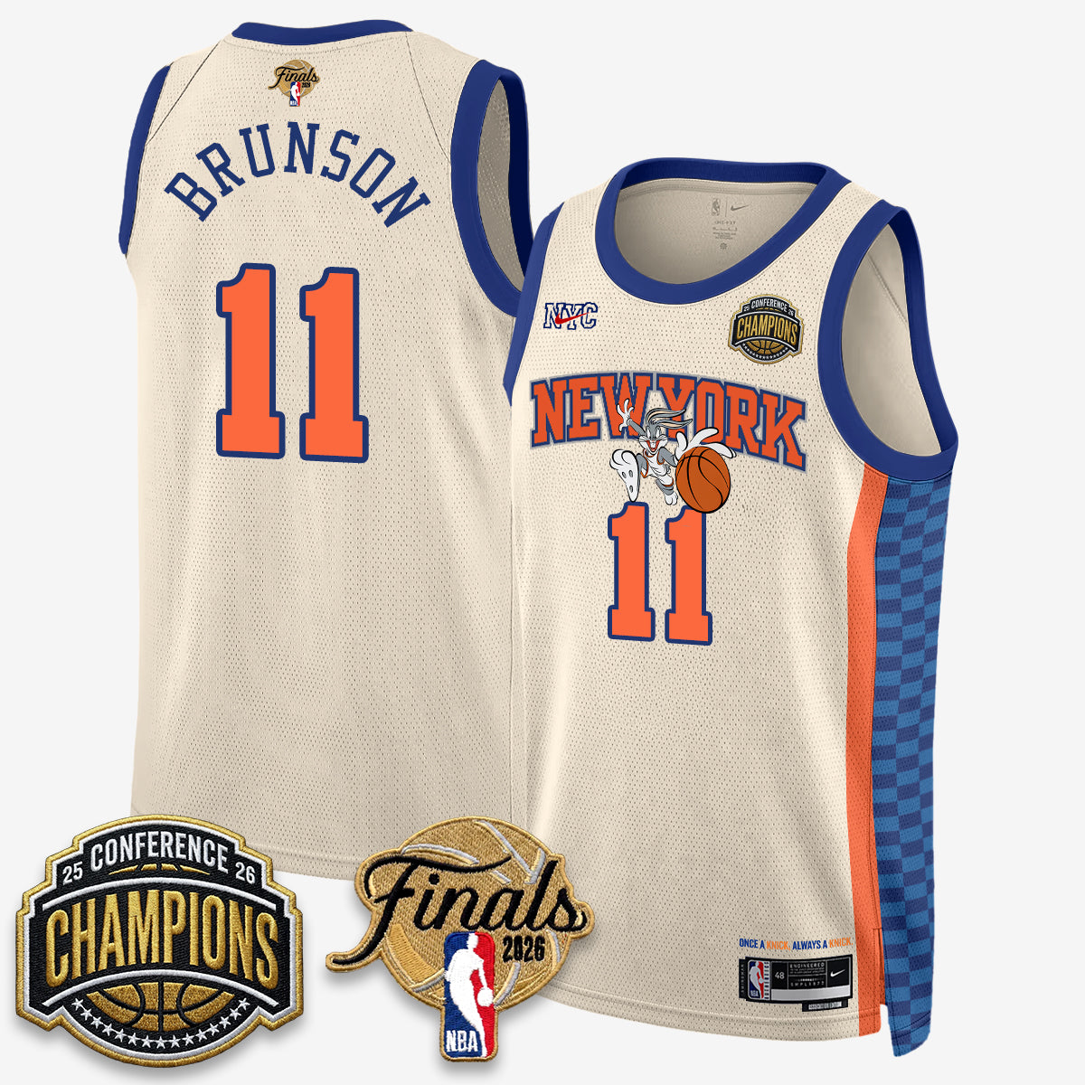 NYK 2026 NBA Eastern Conference Champions x Looney Tunes Vapor Jersey V2- Stitched-NQD