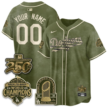 LAD New Era Olive 2026 Armed Forces Day Custom Jersey -All Stitched V2