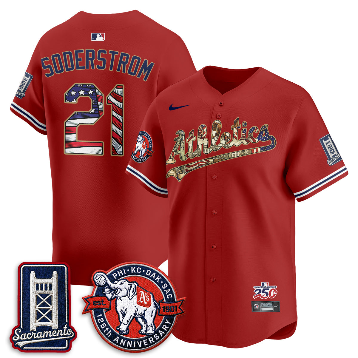 OAK  2026 Independence Day USA Vapor Jersey - Stitched-NQD