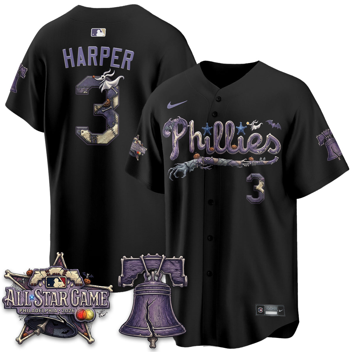 Philadelphia Phillies Nightmare Edition Vapor Jersey - Printed