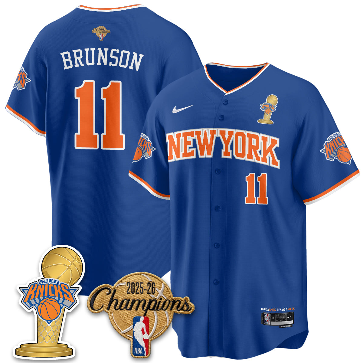 NYK 2026 NBA Champions Vapor Jersey - Stitched1-NQD