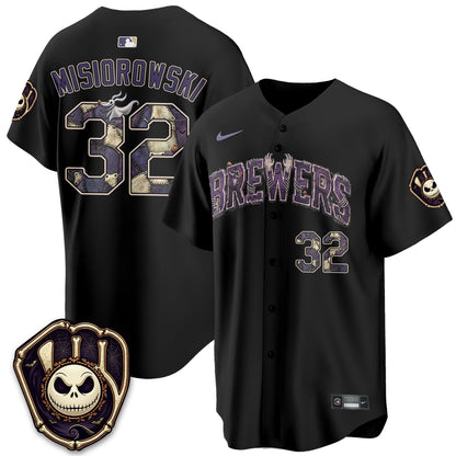 Milwaukee Brewers Nightmare Edition Vapor Jersey - Printed-NQD