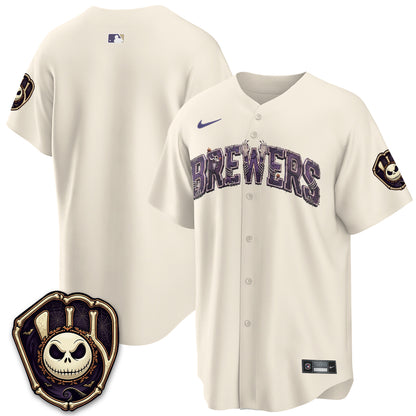 Milwaukee Brewers Nightmare Edition Vapor Jersey - Printed-NQD