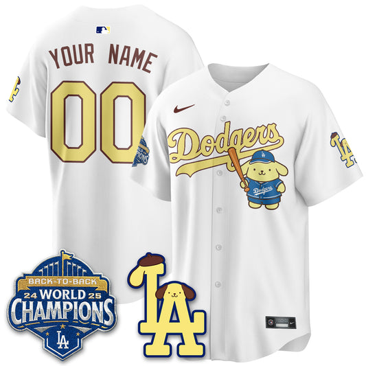 Los Angeles Dodgers Pompompurin Edition Vapor Custom Jersey - Stitched
