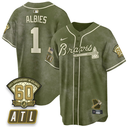 ATL New Era Olive 2026 Armed Forces Day Vapor Limited Jersey - Stitched-NQD