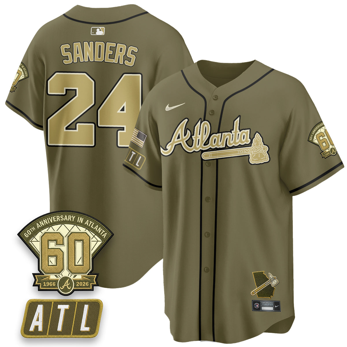 ATL New Era Olive 2026 Armed Forces Day Vapor Limited Jersey - Stitched-NQD