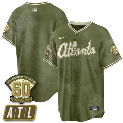 ATL New Era Olive 2026 Armed Forces Day Vapor Limited Jersey - Stitched-NQD