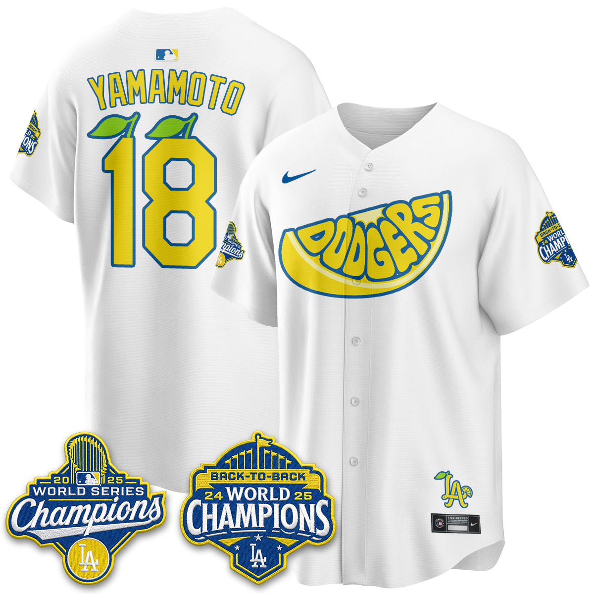Los Angeles Dodgers Lemonade Collection Vapor Jersey - Stitched