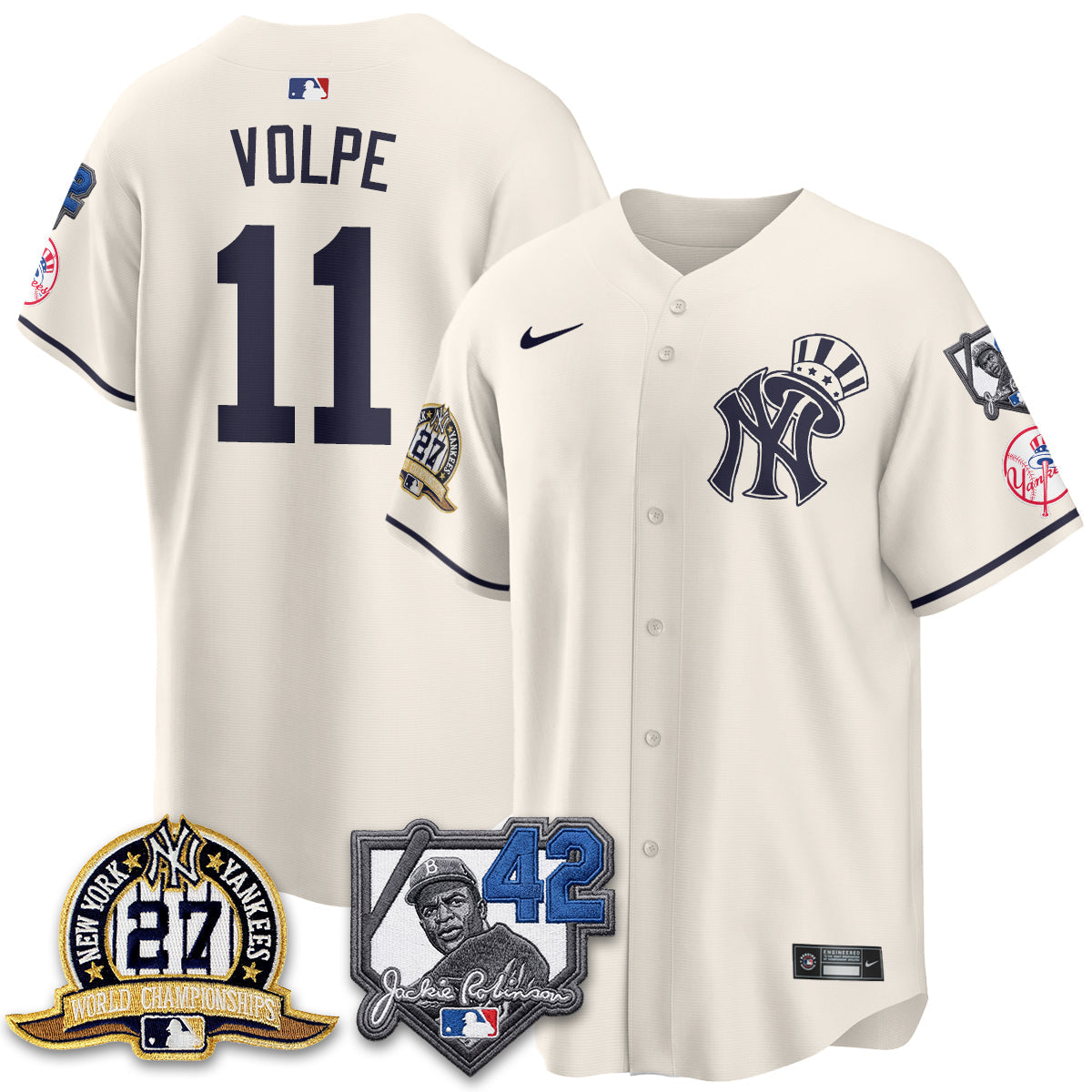NYY 2026 Jackie Robinson Day Vapor Limited Gold Edition Jersey - All Stitched - V2-NQD