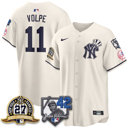 NYY 2026 Jackie Robinson Day Vapor Limited Gold Edition Jersey - All Stitched - V2-NQD