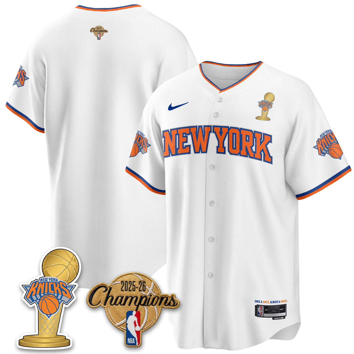 NYK 2026 NBA Champions Vapor Jersey - Stitched-NQD