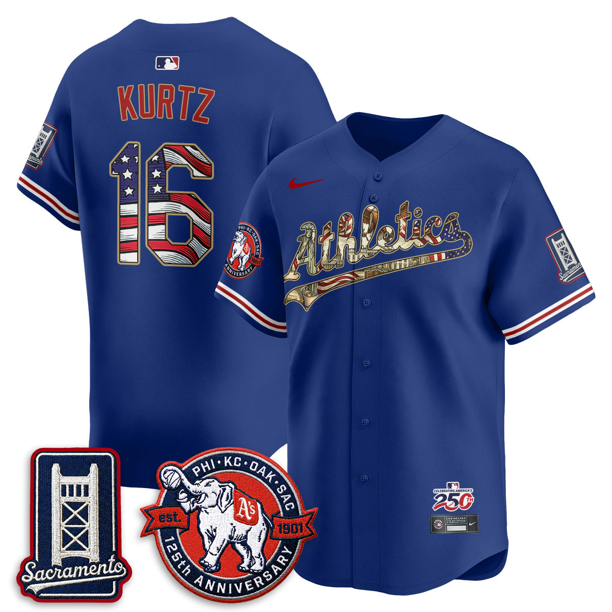 OAK  2026 Independence Day USA Vapor Jersey - Stitched-NQD