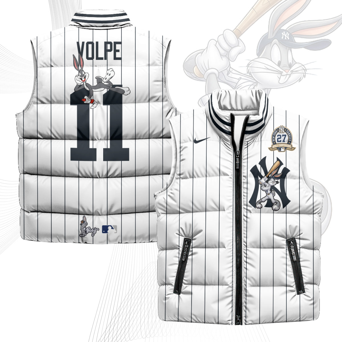 New York Yankees Edition Unisex Puffer Vest - Printed-NQD