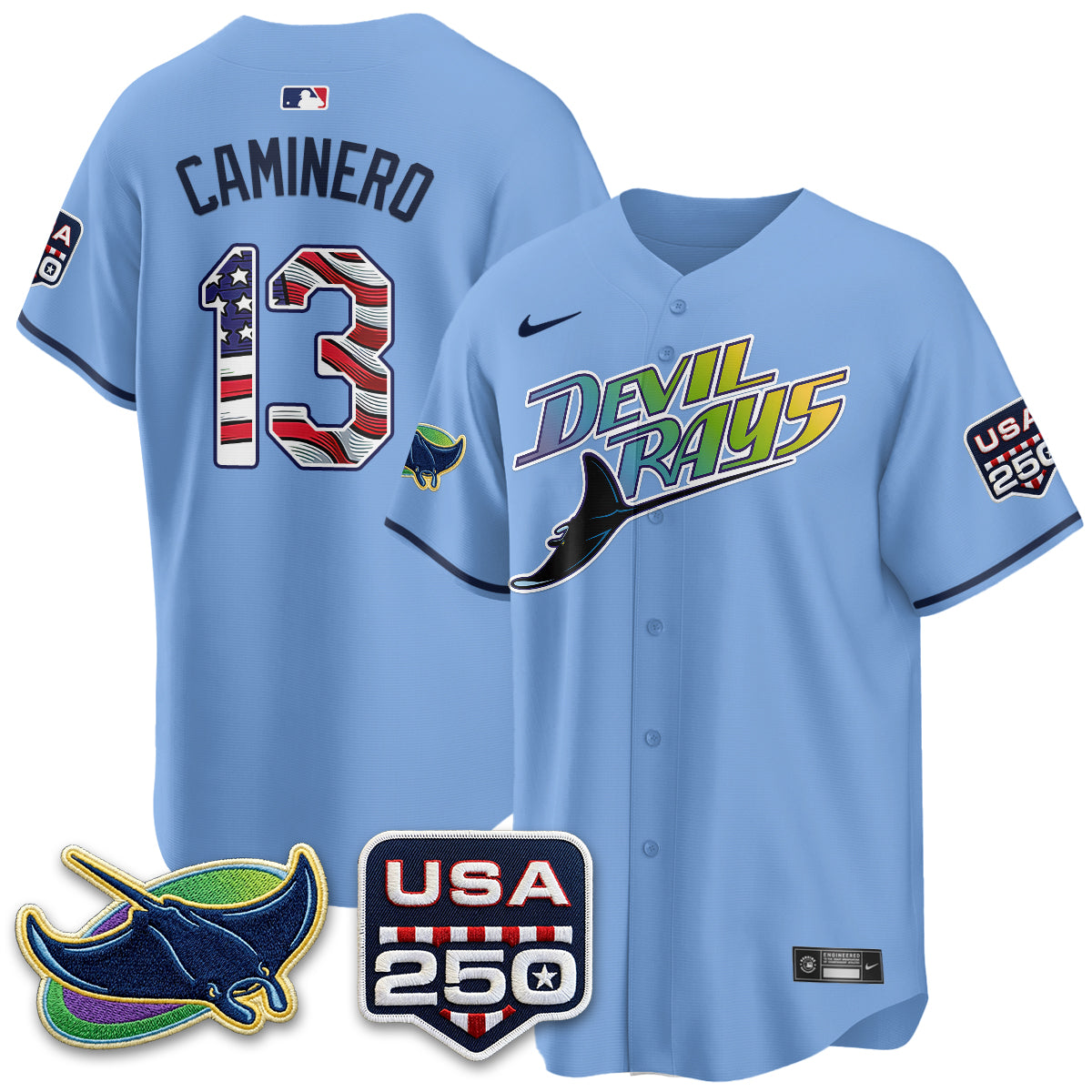 Tampa Bay Rays Independence Day USA 2026 City Connect Vapor Jersey - Stitched