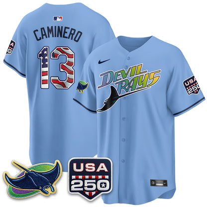 Tampa Bay Rays Independence Day USA 2026 City Connect Vapor Jersey - Stitched