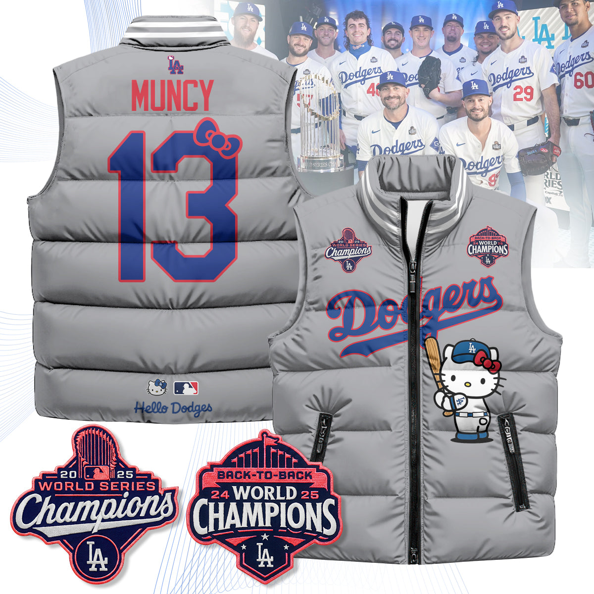 Los Angeles Dodgers Meow KT Edition Unisex Puffer Vest - Printed-NQD