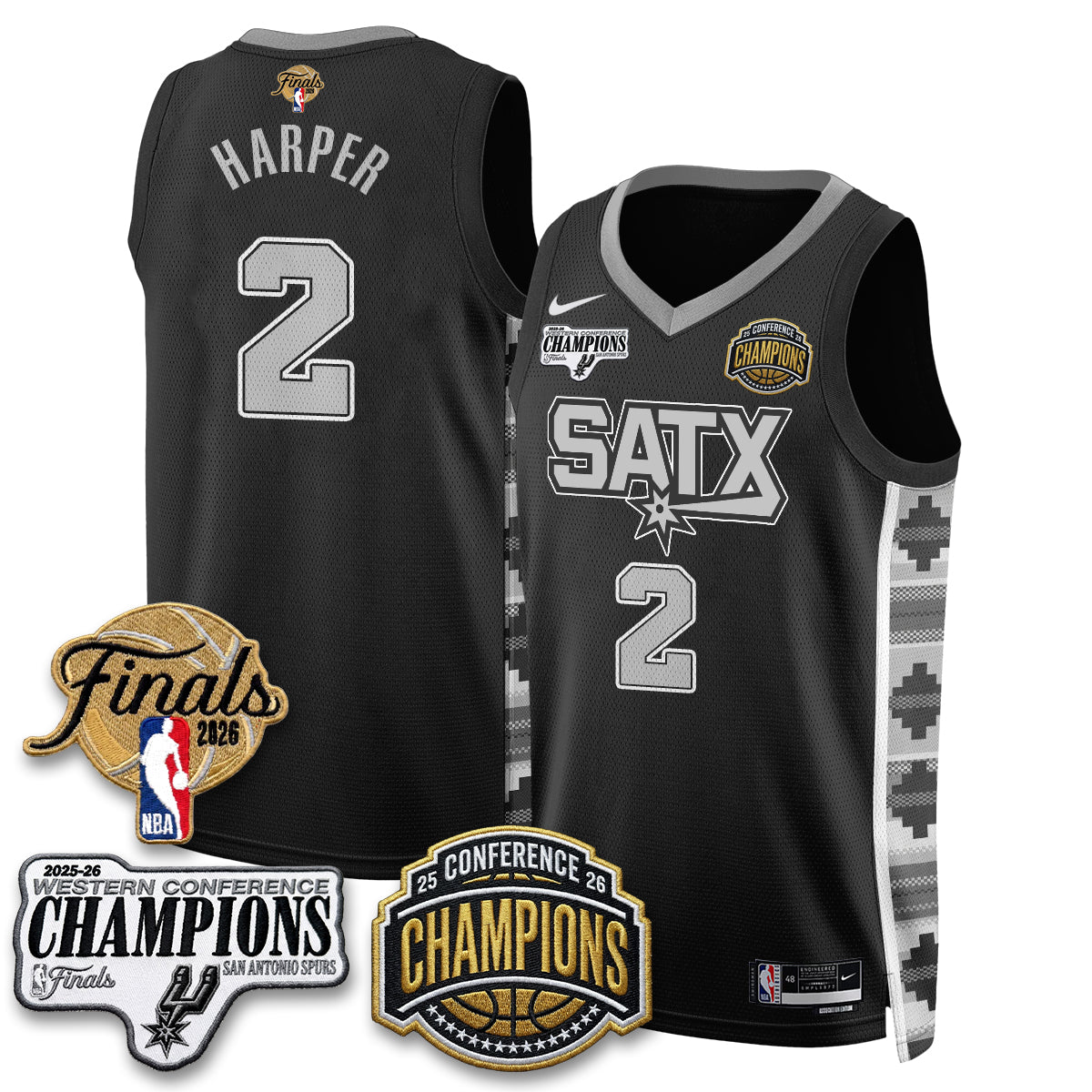 SAS 2026 NBA Western Conference Champions Vapor Jersey - Stitched-NQD