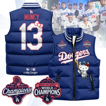 Los Angeles Dodgers Meow KT Edition Unisex Puffer Vest - Printed-NQD