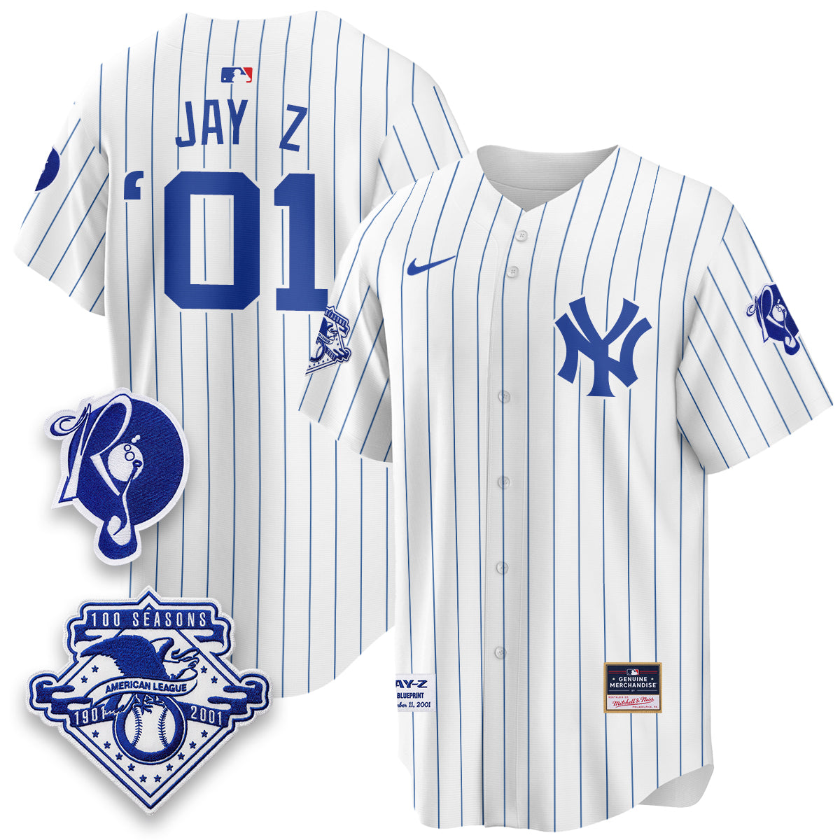 NYY x Jay Z Edition Vapor Jersey - Stitched-NQD