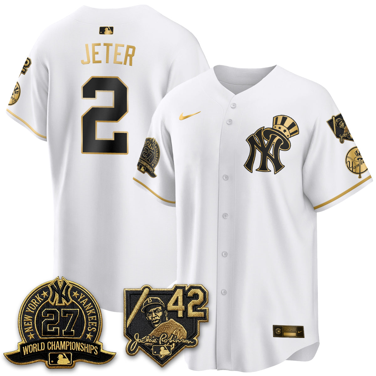 NYY 2026 Jackie Robinson Day Vapor Limited Gold Edition Jersey - All Stitched - V2-NQD
