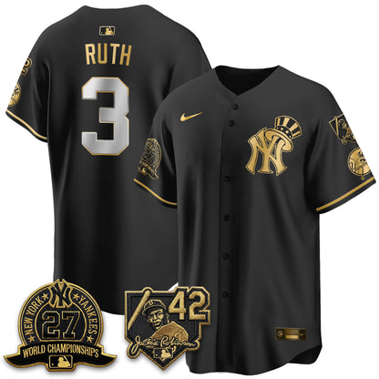 NYY 2026 Jackie Robinson Day Vapor Limited Gold Edition Jersey - All Stitched - V2-NQD