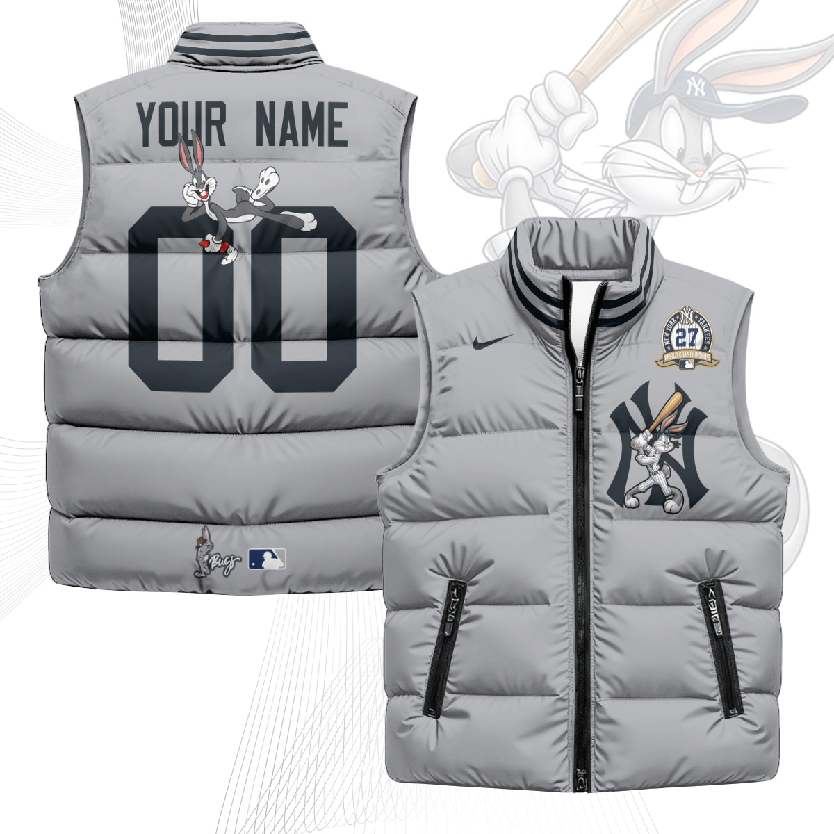 New York Yankees Edition Unisex Custom Puffer Vest - Printed-NQD