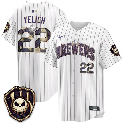 Milwaukee Brewers Nightmare Edition Vapor Jersey - Printed-NQD