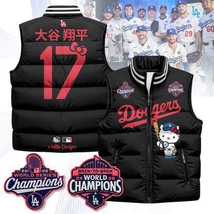 Los Angeles Dodgers Meow KT Edition Unisex Puffer Vest - Printed-NQD