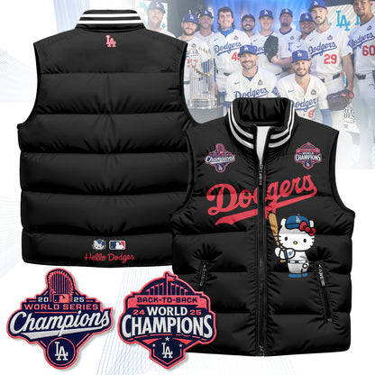 Los Angeles Dodgers Meow KT Edition Unisex Puffer Vest - Printed-NQD