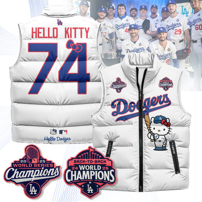 Los Angeles Dodgers Meow KT Edition Unisex Puffer Vest - Printed-NQD