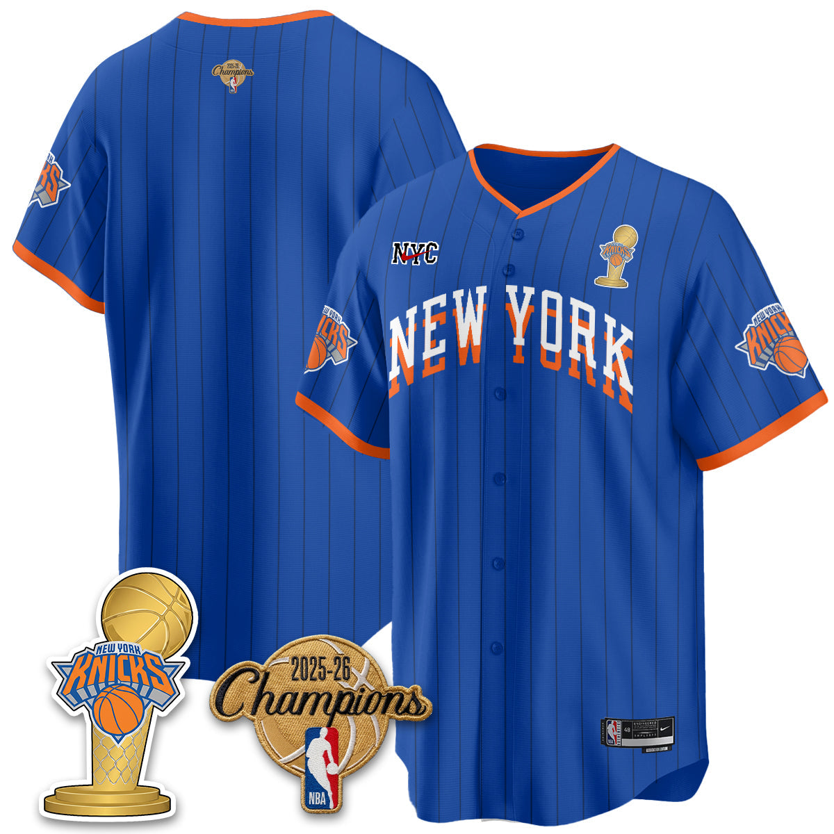 NYK 2026 NBA Champions Vapor Jersey - Stitched-NQD