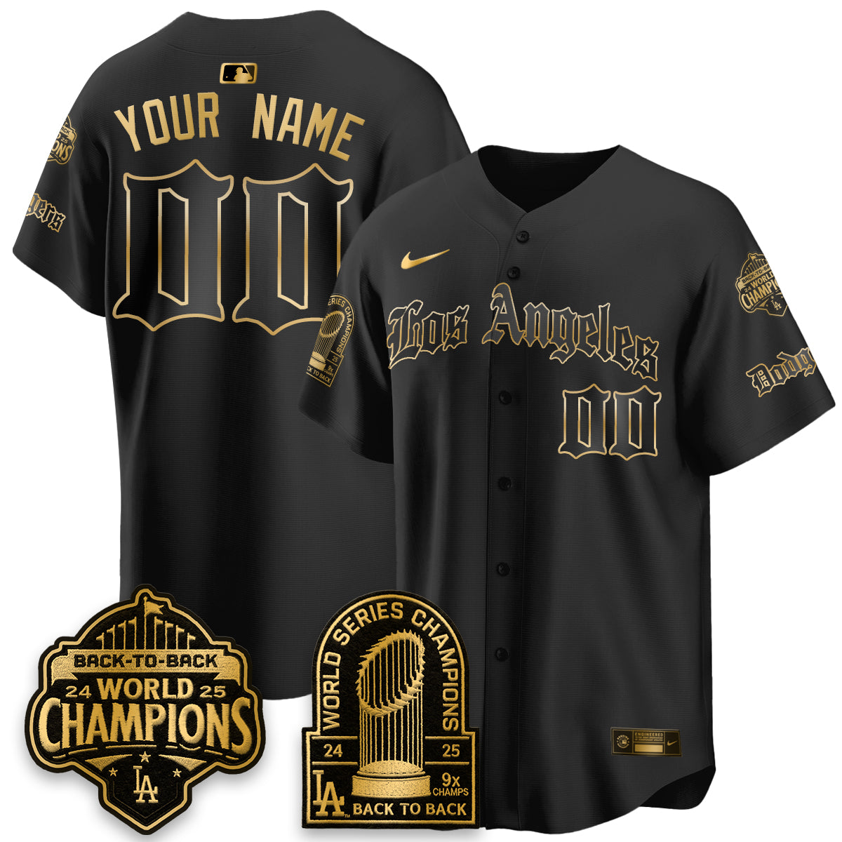 LAD WS Champions Back 2 Back Patch Vapor Premier Limited Gothic Edition Custom Jersey - All Stitched