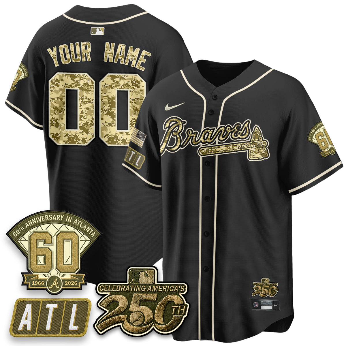 ATL Salute to Service 2026 Vapor Limited Custom Jersey - All Stitched