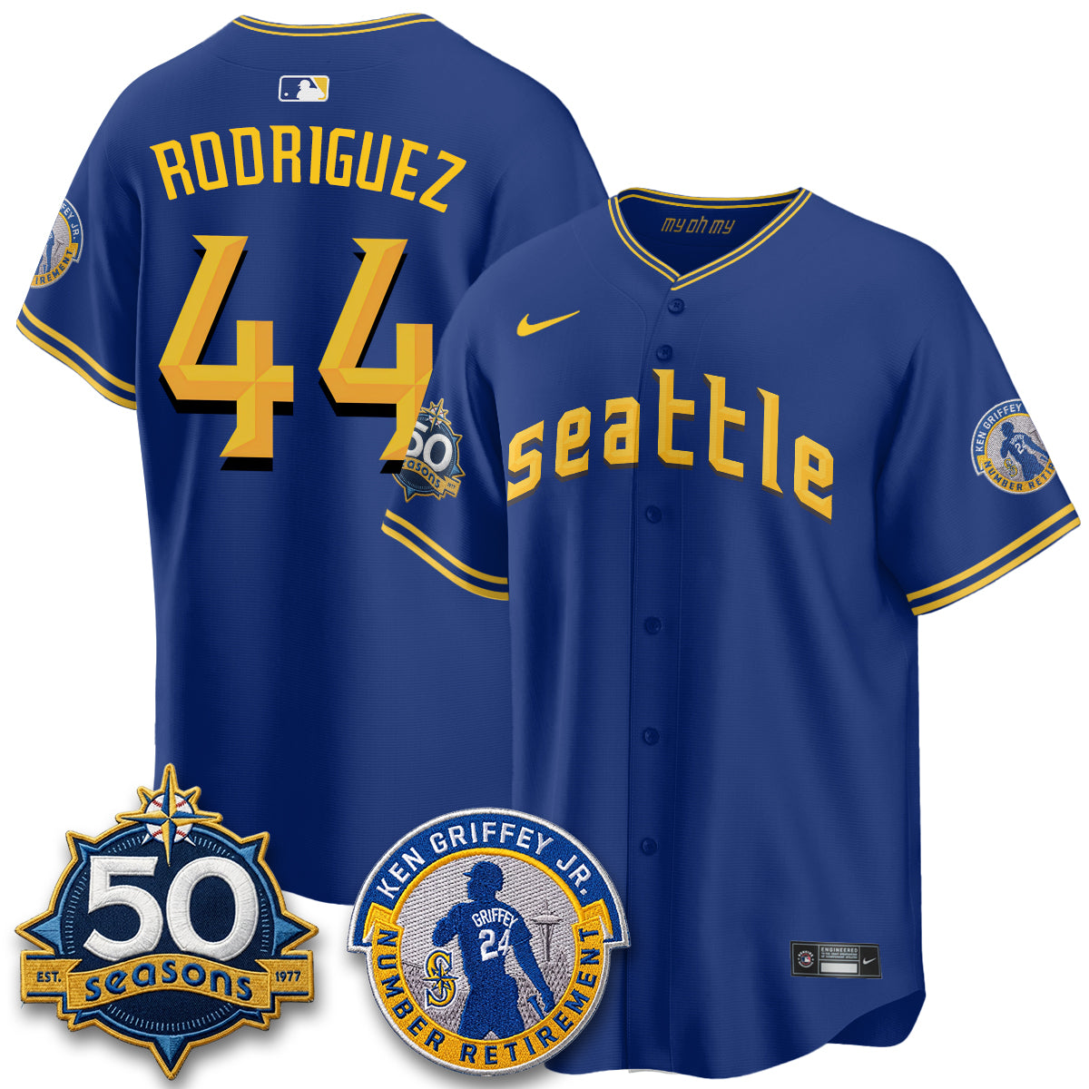 SEA Ken Griffey Jr. Patch Vapor Premier Limited Jersey - All Stitched