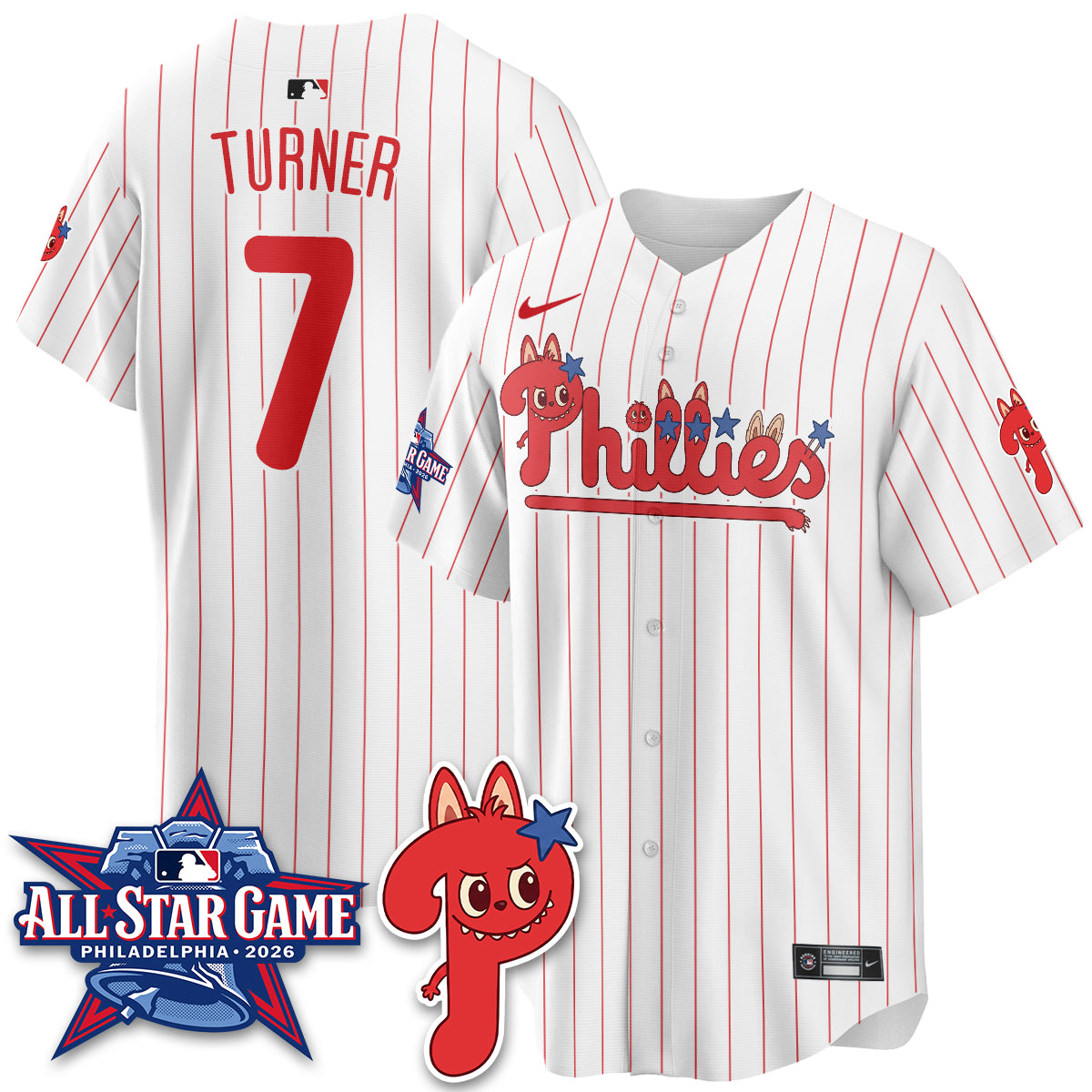Philadelphia Phillies Fanged Rabbit Doll  Vapor Limited Jersey - Stitched