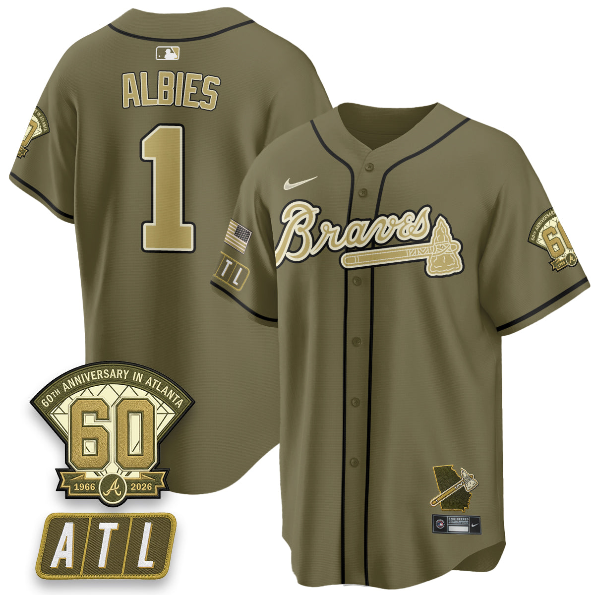 ATL New Era Olive 2026 Armed Forces Day Vapor Limited Jersey - Stitched-NQD