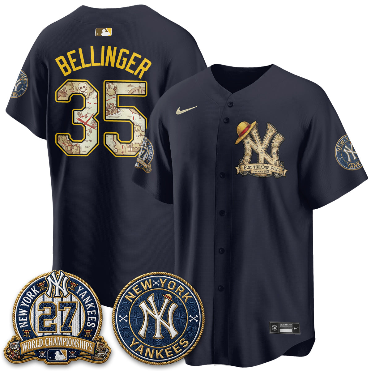 NYY x OP Japanese Cartoon Limited Jersey -  Stitched-NQD