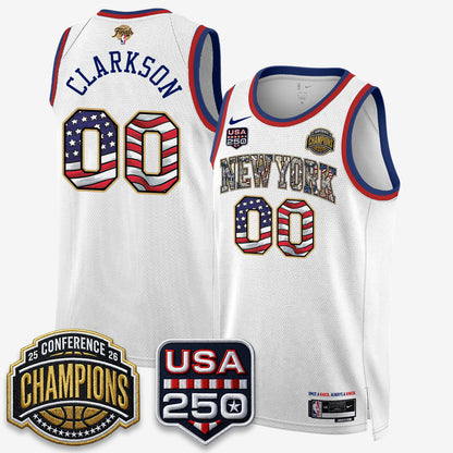 NYK 2026 NBA Eastern Conference Champions x Fourth of July Vapor Jersey - Stitched-NQD