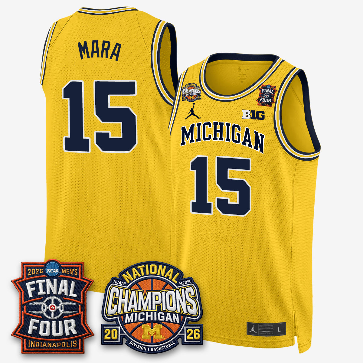 MICH Basketball National Champions Big Text Limited Vapor Jersey - Stitched-NQD