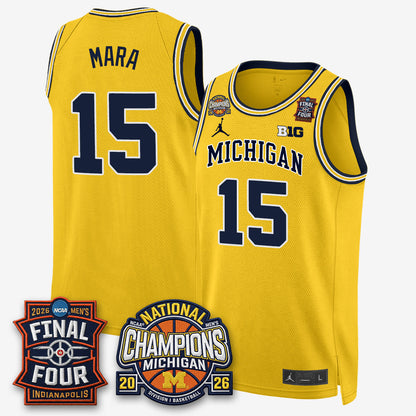 MICH Basketball National Champions Big Text Limited Vapor Jersey - Stitched-NQD