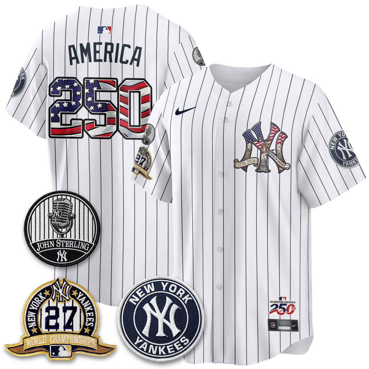 NYY Independence Day USA Vapor Limited Jersey - Stitched-NQD