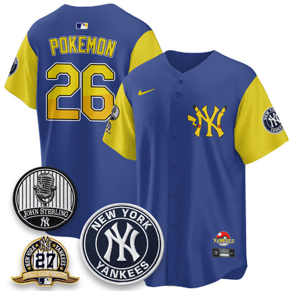 NYY x PKM Cartoon Limited Jersey -  Stitched-NQD