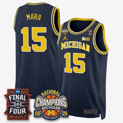 MICH Basketball National Champions Big Text Limited Vapor Jersey - Stitched-NQD