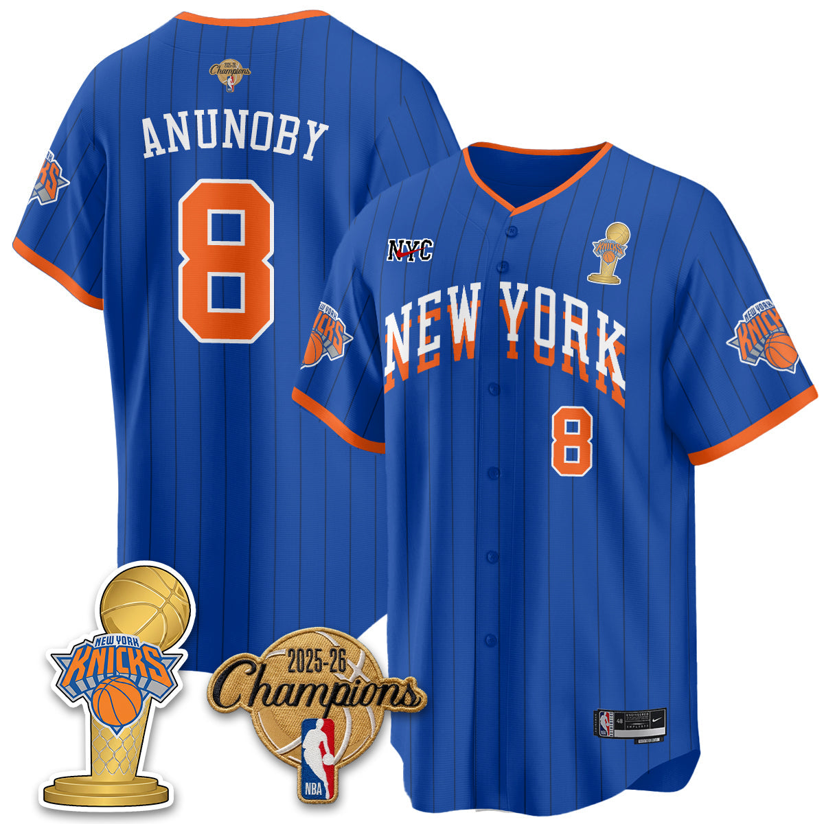 NYK 2026 NBA Champions Vapor Jersey - Stitched-NQD