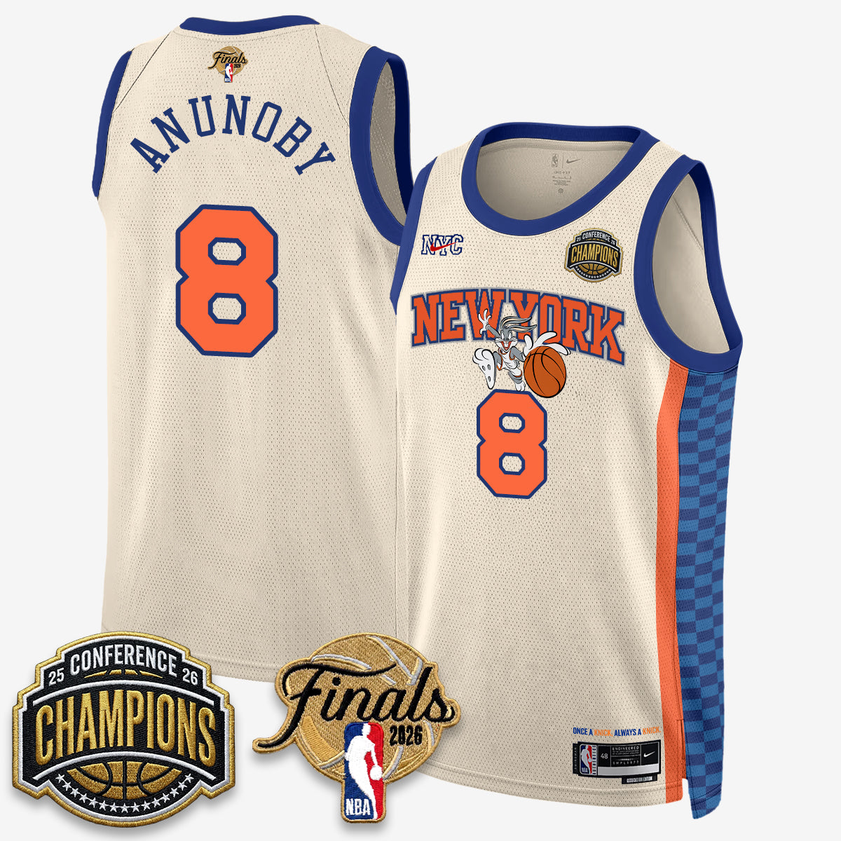 NYK 2026 NBA Eastern Conference Champions x Looney Tunes Vapor Jersey V2- Stitched-NQD