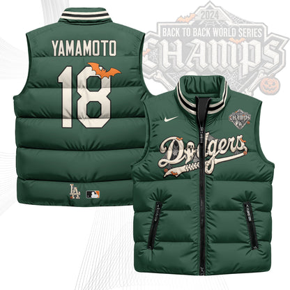 Los Angeles Dodgers Halloween 2026 Unisex Puffer Vest - Printed-NQD