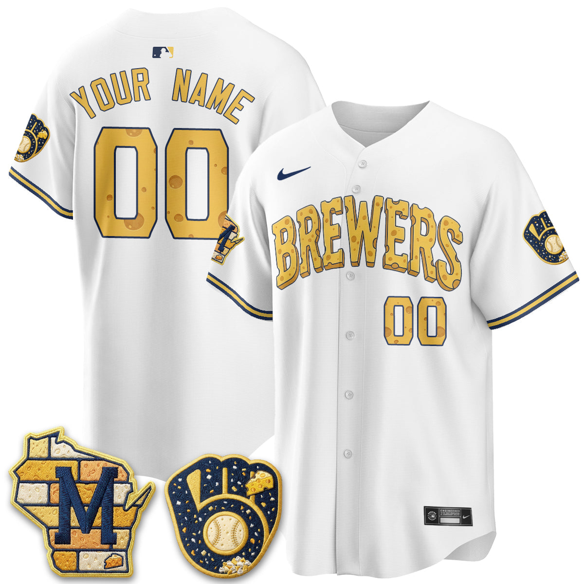 Milwaukee Brewers Cheesehead Edition Vapor Limited Custom Jersey - Stitched